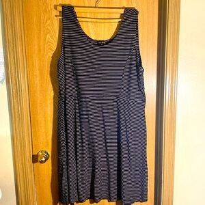 Zen-Knits Black and White Striped Sleeveless Midi Dress Size 3X
